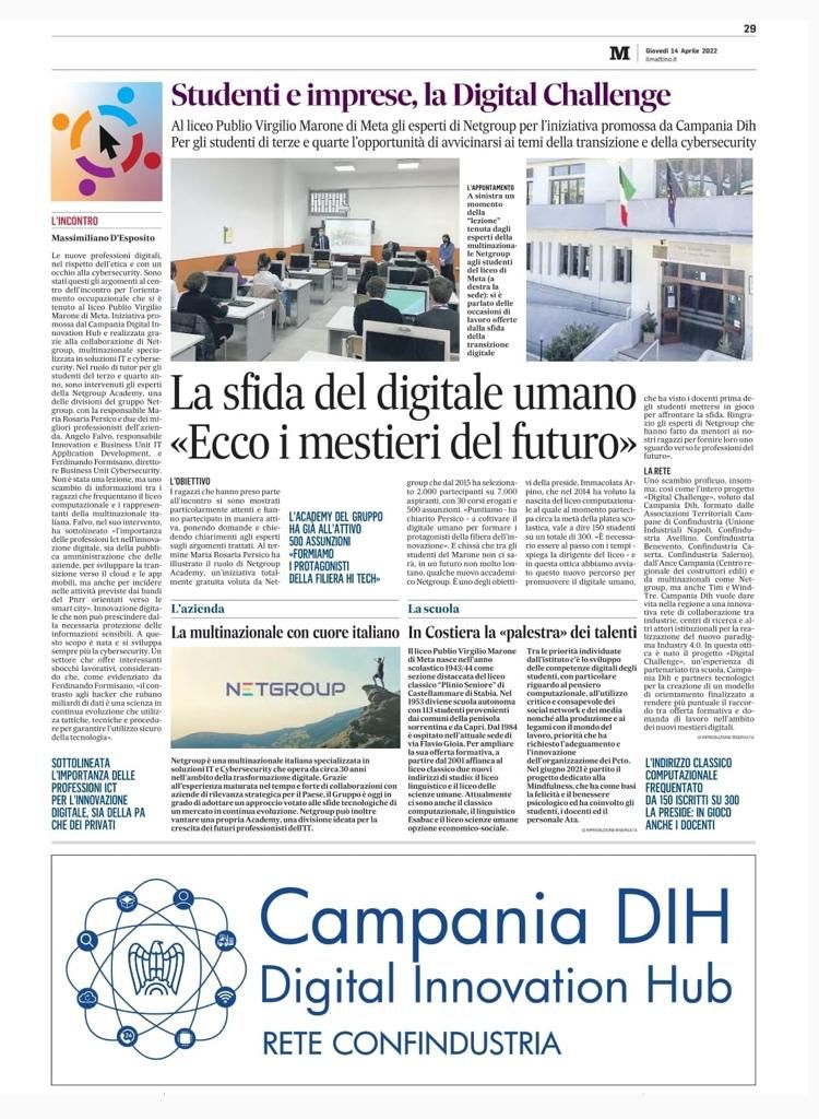 Digital Challenge Campania DIH 2 Articolo